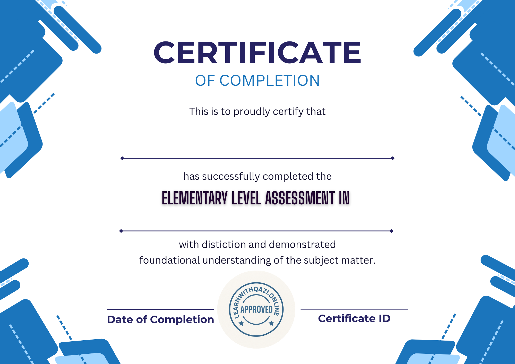 Sample Certificate
