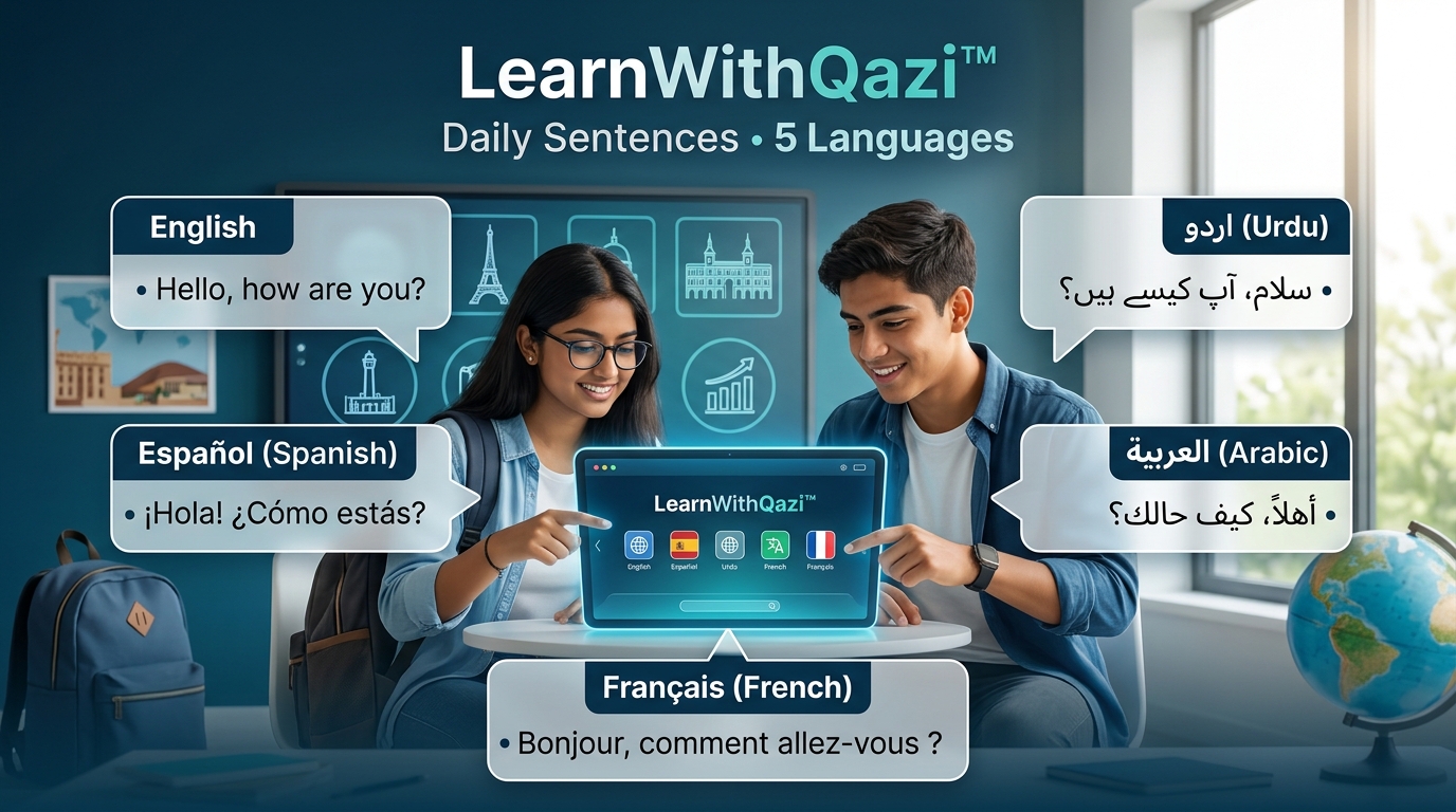 Daily sentences in five languages